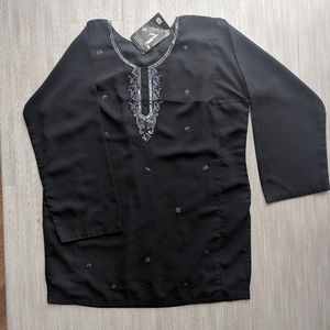 NWT Sequin Tunic Top - Black/Multi